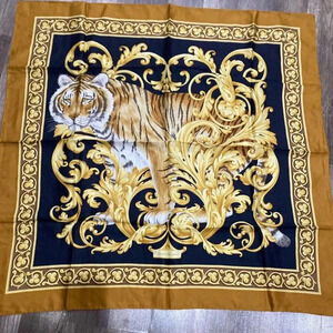Authentic Salvatore Ferragamo Silk Animal Print Scarf